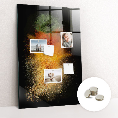 Glas magnettafel Eine Explosion von Gewürzen