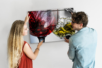 Magnettafel küche Gläser Wein