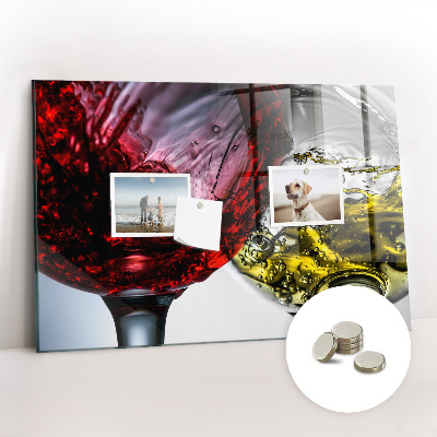 Magnettafel küche Gläser Wein