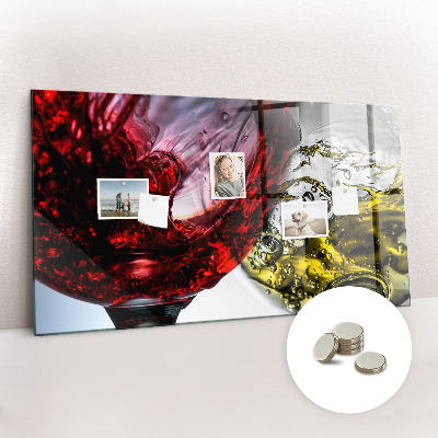 Magnettafel küche Gläser Wein