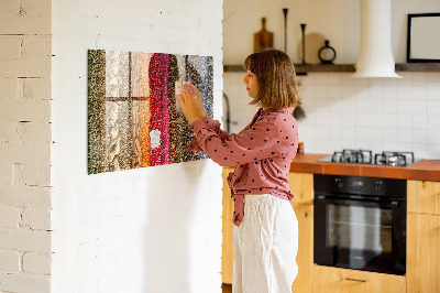 Magnettafel küche Reihen von Gewürzen