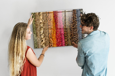 Magnettafel küche Reihen von Gewürzen