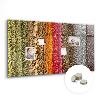 Magnettafel küche Reihen von Gewürzen