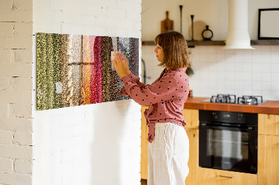 Magnettafel küche Reihen von Gewürzen