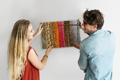Magnettafel küche Reihen von Gewürzen
