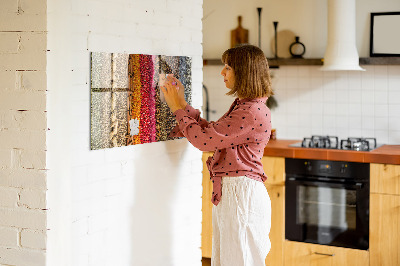 Magnettafel küche Reihen von Gewürzen