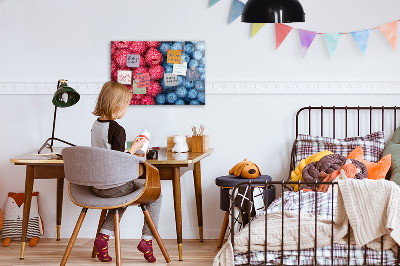 Magnettafel küche Blaubeeren und Himbeeren