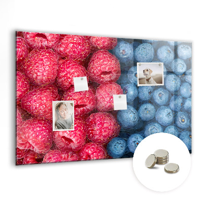 Magnettafel küche Blaubeeren und Himbeeren