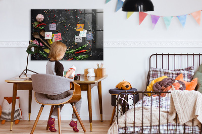 Magnettafel küche Gewürze auf der Theke