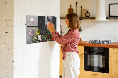 Magnettafel küche Gewürze auf der Theke