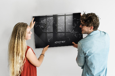 Magnettafel bunt Länder auf der Weltkarte