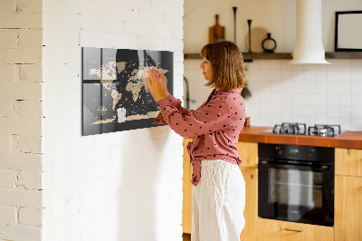 Magnettafel bunt Vintage-Weltkarte