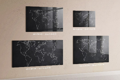 Magnettafel bunt Umriss der Weltkarte