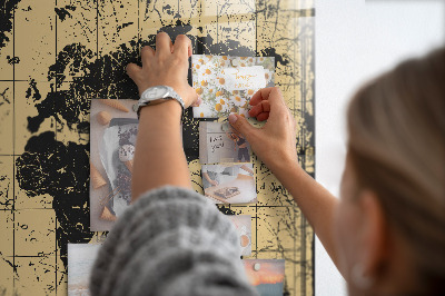 Magnettafel bunt Vintage-Weltkarte