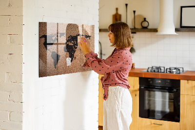 Magnettafel bunt Weltkarte