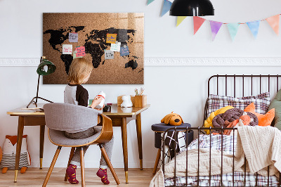 Magnettafel bunt Weltkarte