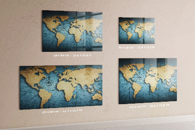 Magnettafel bunt 3D-Weltkarte