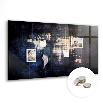 Magnettafel bunt Abstrakte Weltkarte