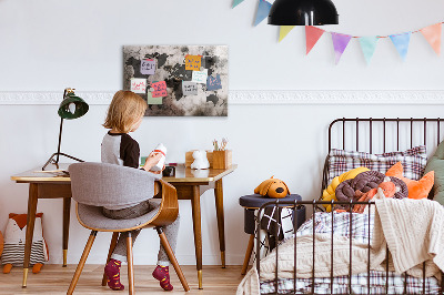 Magnettafel bunt Konkrete Weltkarte