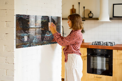 Magnettafel bunt Rust-Weltkarte