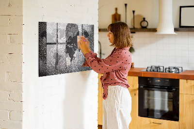 Magnettafel bunt Konkrete Weltkarte