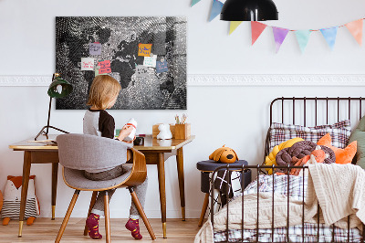 Magnettafel bunt Konkrete Weltkarte