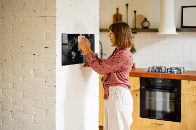 Magnettafel bunt Positive Weltkarte