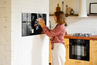 Magnettafel bunt Positive Weltkarte