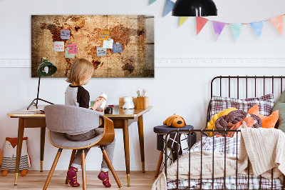 Magnettafel bunt Alte Weltkarte