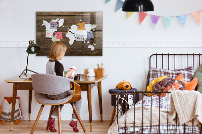 Magnettafel bunt Weltkarte auf Tafeln