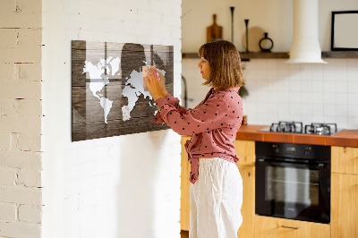 Magnettafel bunt Weltkarte auf Tafeln