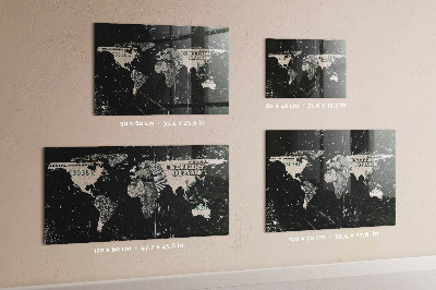 Magnettafel bunt Dollar-Weltkarte