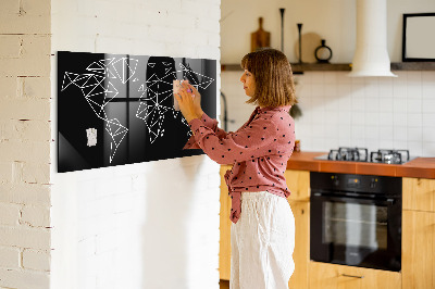 Magnettafel bunt Moderne Weltkarte