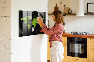 Magnettafel bunt Weltkarte