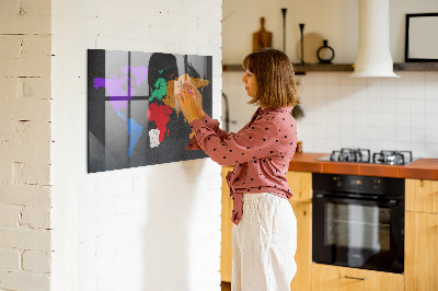 Magnettafel bunt Weltkarte