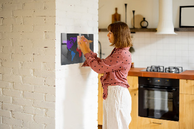 Magnettafel bunt Weltkarte