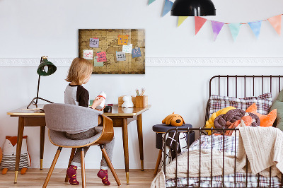 Magnettafel bunt Vintage-Weltkarte