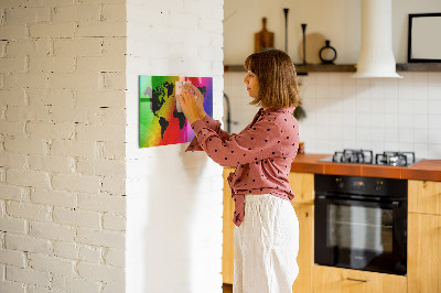 Magnettafel bunt Weltkarte