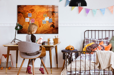 Magnettafel bunt Große Weltkarte