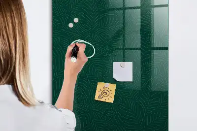 Magnettafel zum Beschreiben mit Motiv aus linearen Blättern