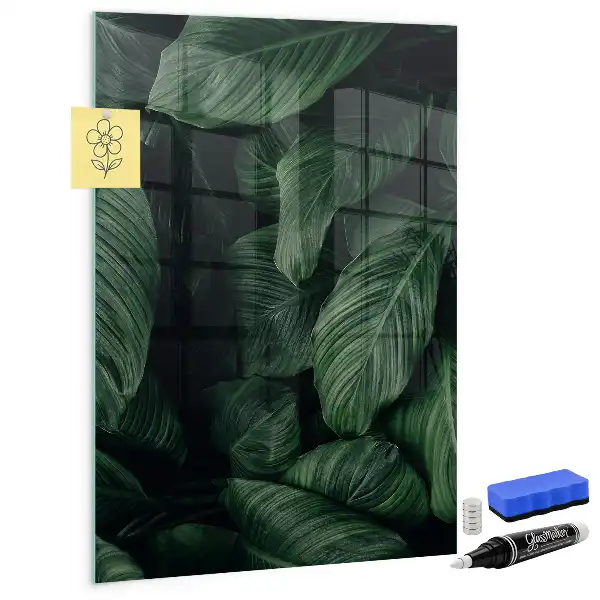 Magnettafel zum Schreiben mit Motiv Dschungel aus Pflanzenblättern