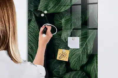 Magnettafel zum Schreiben mit Motiv Dschungel aus Pflanzenblättern
