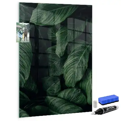 Magnettafel zum Schreiben mit Motiv Dschungel aus Pflanzenblättern