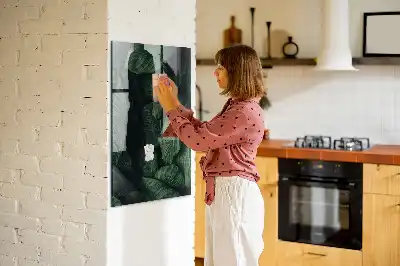 Magnettafel zum Schreiben mit Motiv Dschungel aus Pflanzenblättern