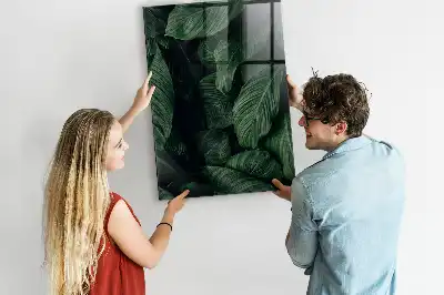Magnettafel zum Schreiben mit Motiv Dschungel aus Pflanzenblättern