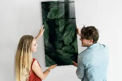 Magnettafel zum Schreiben mit Motiv Dschungel aus Pflanzenblättern