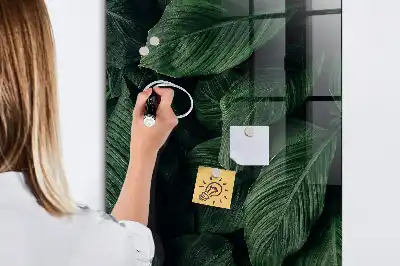 Magnettafel zum Schreiben mit Motiv Dschungel aus Pflanzenblättern