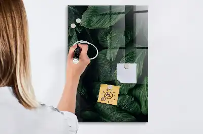 Magnettafel zum Schreiben mit Motiv Dschungel aus Pflanzenblättern