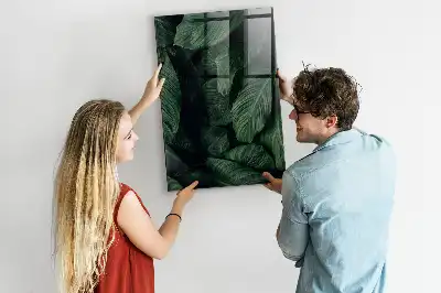 Magnettafel zum Schreiben mit Motiv Dschungel aus Pflanzenblättern