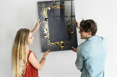 Beschreibbare Magnettafel im Design goldene Konfetti